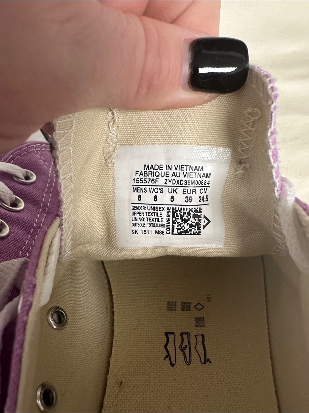 Converse Low Top Sneakers - Lavender Purple with White - Picture 7 of 7